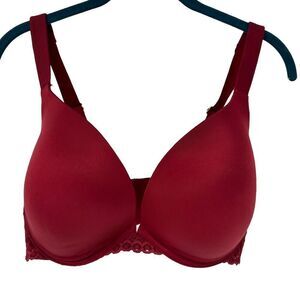 Joyspun Bra 38DDD Underwired Red Back Closure Bra Boost Padded Lace Trim Sexy